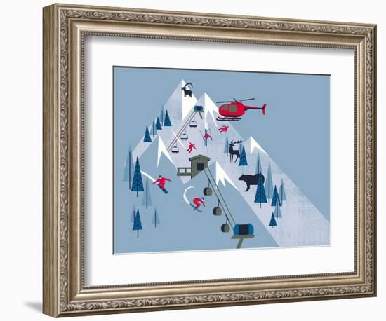 Ski Slopes-null-Framed Giclee Print