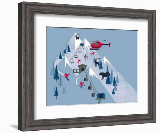 Ski Slopes-null-Framed Giclee Print