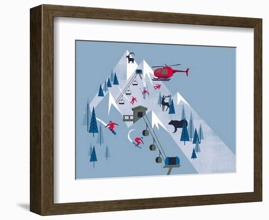 Ski Slopes-null-Framed Giclee Print