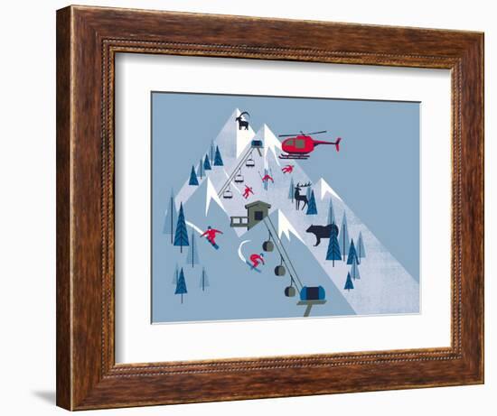 Ski Slopes-null-Framed Giclee Print