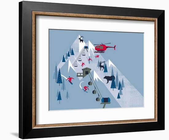 Ski Slopes-null-Framed Giclee Print