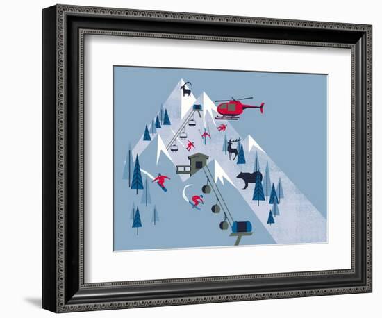 Ski Slopes-null-Framed Giclee Print