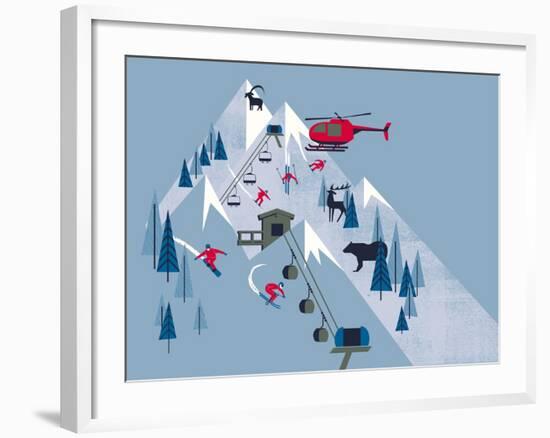 Ski Slopes-null-Framed Giclee Print