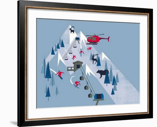 Ski Slopes-null-Framed Giclee Print