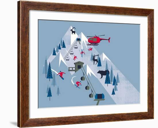 Ski Slopes-null-Framed Giclee Print