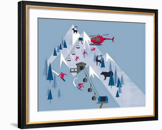 Ski Slopes-null-Framed Giclee Print