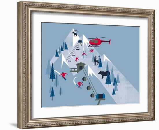 Ski Slopes-null-Framed Giclee Print