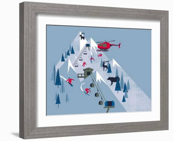 Ski Slopes-null-Framed Giclee Print