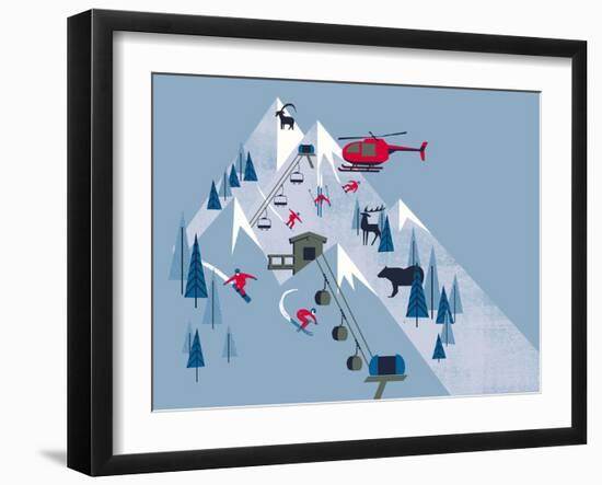 Ski Slopes-null-Framed Giclee Print