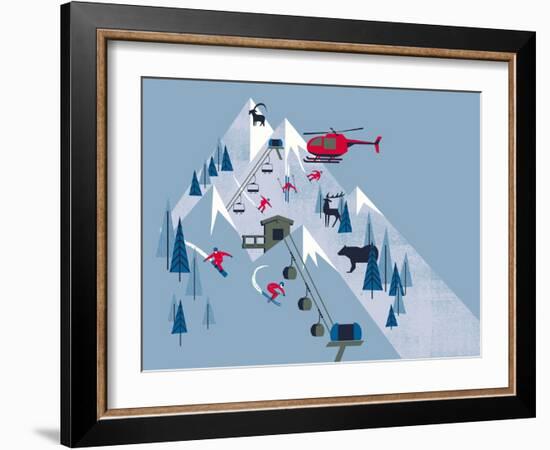 Ski Slopes-null-Framed Giclee Print