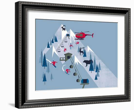 Ski Slopes-null-Framed Giclee Print