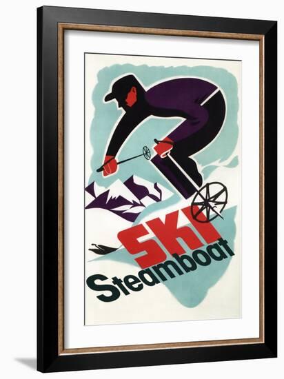 Ski Steamboat Springs, Co - Vintage Travel Poster, c.2008-Lantern Press-Framed Art Print