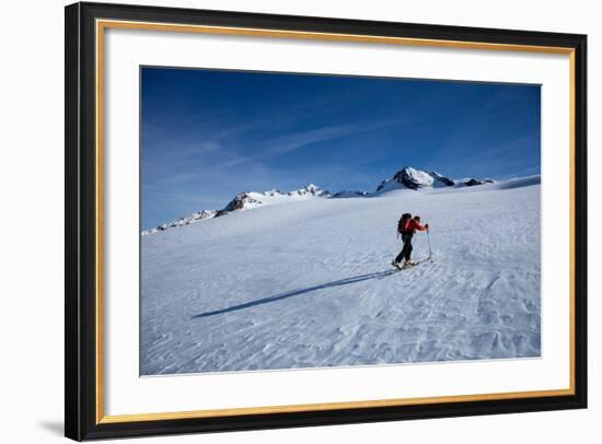 Ski Touring in Alps, Ascent to Punta San Matteo, Border of Lombardia and Trentino-Alto Adige, Italy-Carlo Morucchio-Framed Photographic Print