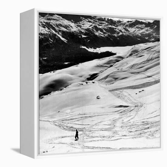 Ski Tracks on Alpine Slopes of Winter Resort-Alfred Eisenstaedt-Framed Premier Image Canvas