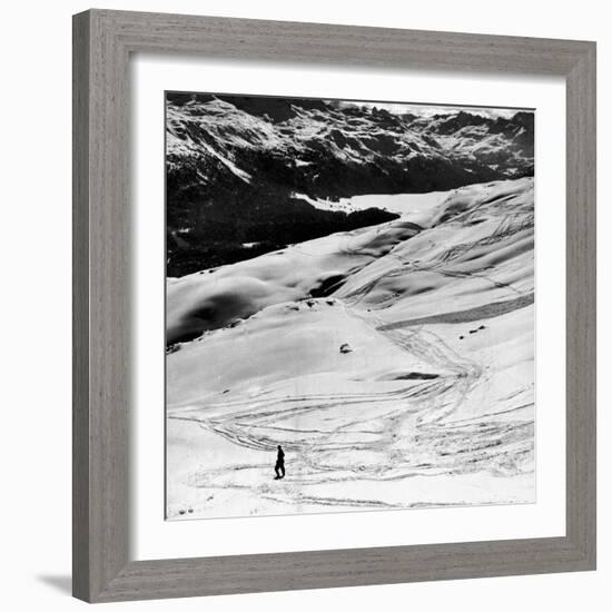 Ski Tracks on Alpine Slopes of Winter Resort-Alfred Eisenstaedt-Framed Photographic Print