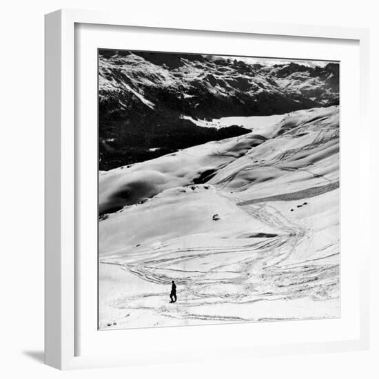 Ski Tracks on Alpine Slopes of Winter Resort-Alfred Eisenstaedt-Framed Photographic Print