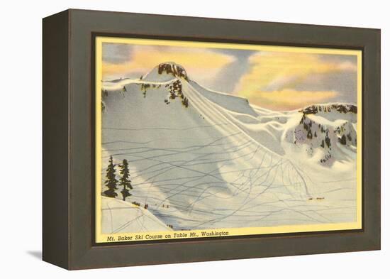 Ski Trails, Mt. Baker, Washington-null-Framed Stretched Canvas