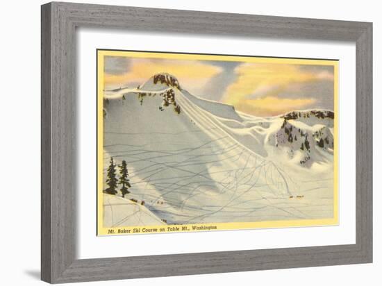 Ski Trails, Mt. Baker, Washington-null-Framed Art Print