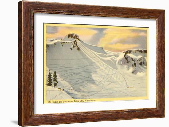 Ski Trails, Mt. Baker, Washington-null-Framed Art Print