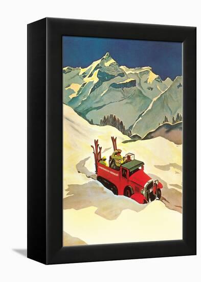 Ski Truck in Alps-null-Framed Stretched Canvas