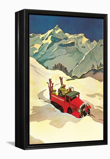 Ski Truck in Alps-null-Framed Stretched Canvas