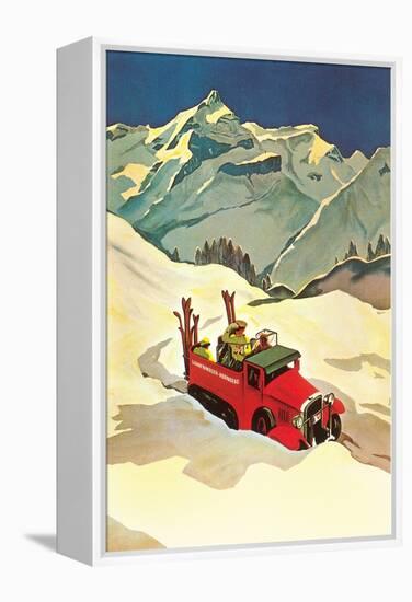 Ski Truck in Alps-null-Framed Stretched Canvas