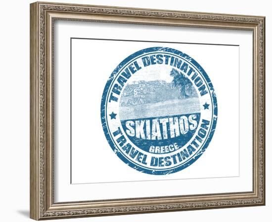 Skiathos Stamp-radubalint-Framed Art Print