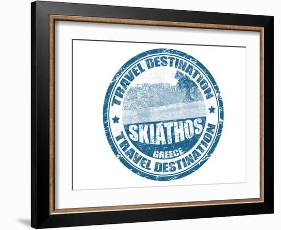 Skiathos Stamp-radubalint-Framed Art Print