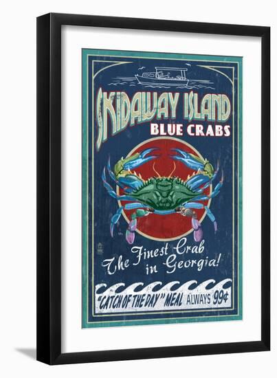 Skidaway Island, Georgia - Blue Crabs-Lantern Press-Framed Art Print