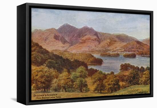 Skiddaw and Keswick from Brandelhow Park, Lake District-Alfred Robert Quinton-Framed Premier Image Canvas