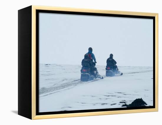 Skidooing on Langjokull Glacier, Iceland, Polar Regions-Ethel Davies-Framed Premier Image Canvas