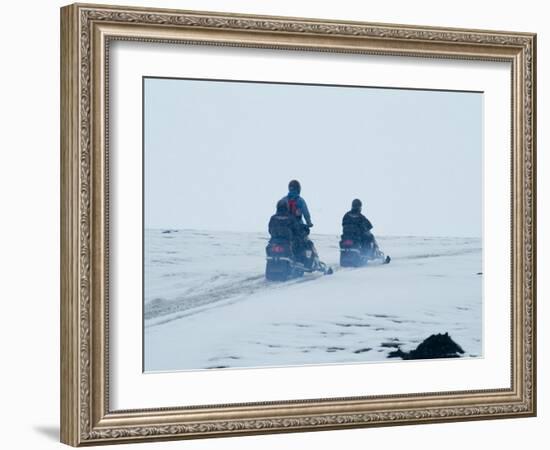 Skidooing on Langjokull Glacier, Iceland, Polar Regions-Ethel Davies-Framed Photographic Print