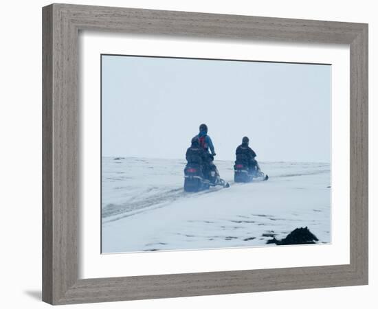 Skidooing on Langjokull Glacier, Iceland, Polar Regions-Ethel Davies-Framed Photographic Print