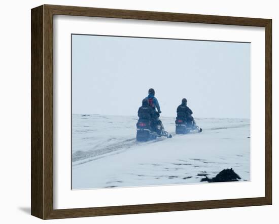 Skidooing on Langjokull Glacier, Iceland, Polar Regions-Ethel Davies-Framed Photographic Print