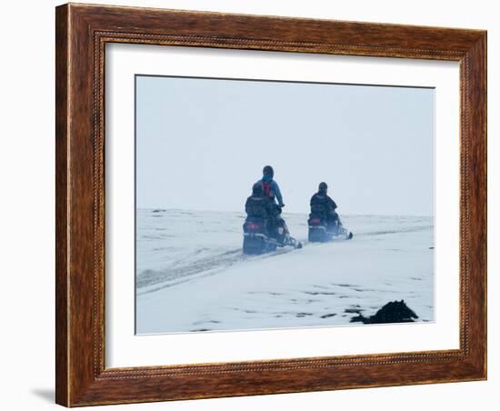 Skidooing on Langjokull Glacier, Iceland, Polar Regions-Ethel Davies-Framed Photographic Print