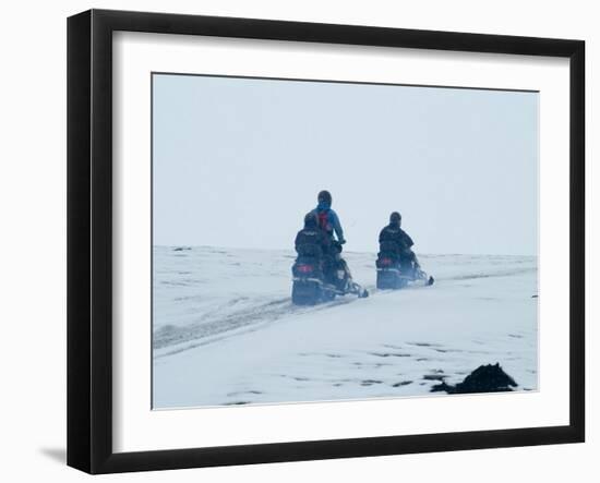 Skidooing on Langjokull Glacier, Iceland, Polar Regions-Ethel Davies-Framed Photographic Print