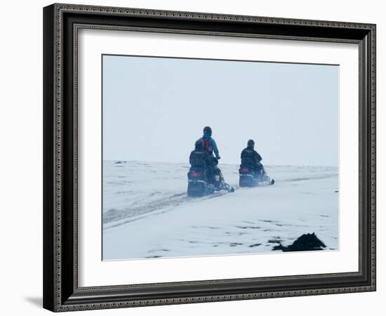 Skidooing on Langjokull Glacier, Iceland, Polar Regions-Ethel Davies-Framed Photographic Print