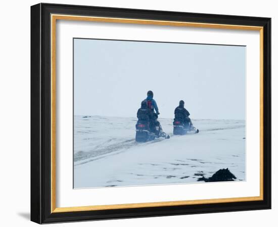 Skidooing on Langjokull Glacier, Iceland, Polar Regions-Ethel Davies-Framed Photographic Print