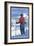 Skier Admiring, Lake Tahoe, California-Lantern Press-Framed Art Print