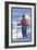 Skier Admiring, Snoqualmie Pass, Washington-Lantern Press-Framed Art Print