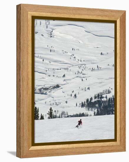 Skier at Jackson Hole Ski, Jackson Hole, Wyoming, United States of America, North America-Kimberly Walker-Framed Premier Image Canvas
