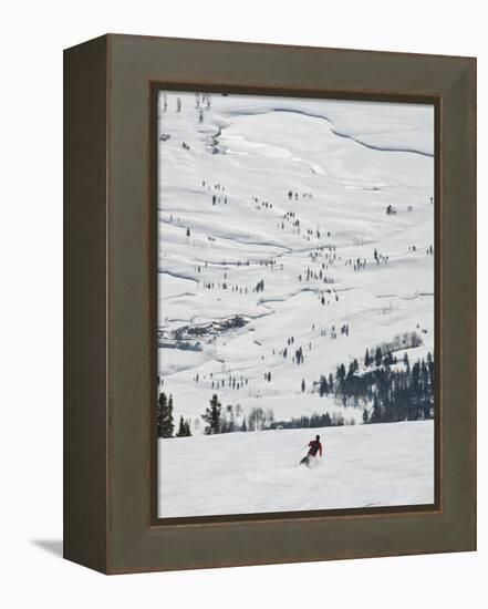 Skier at Jackson Hole Ski, Jackson Hole, Wyoming, United States of America, North America-Kimberly Walker-Framed Premier Image Canvas