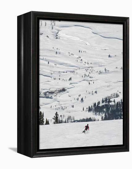 Skier at Jackson Hole Ski, Jackson Hole, Wyoming, United States of America, North America-Kimberly Walker-Framed Premier Image Canvas