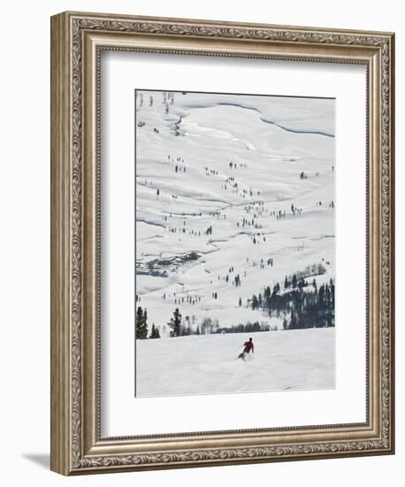 Skier at Jackson Hole Ski, Jackson Hole, Wyoming, United States of America, North America-Kimberly Walker-Framed Photographic Print