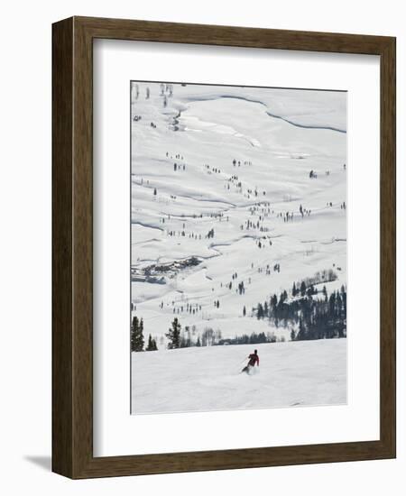 Skier at Jackson Hole Ski, Jackson Hole, Wyoming, United States of America, North America-Kimberly Walker-Framed Photographic Print