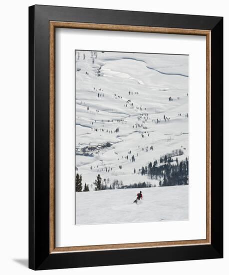 Skier at Jackson Hole Ski, Jackson Hole, Wyoming, United States of America, North America-Kimberly Walker-Framed Photographic Print