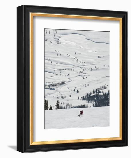 Skier at Jackson Hole Ski, Jackson Hole, Wyoming, United States of America, North America-Kimberly Walker-Framed Photographic Print