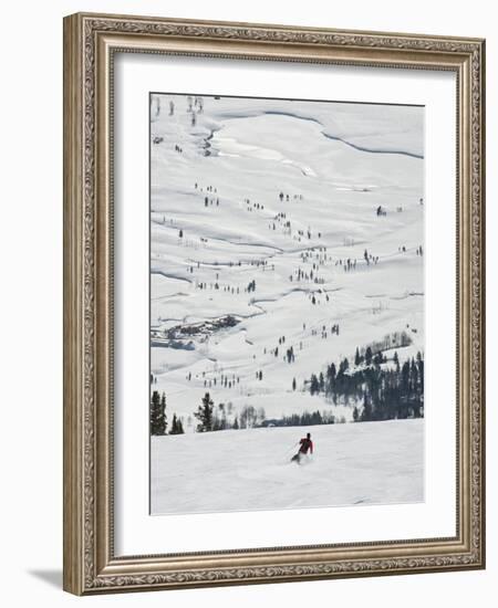 Skier at Jackson Hole Ski, Jackson Hole, Wyoming, United States of America, North America-Kimberly Walker-Framed Photographic Print