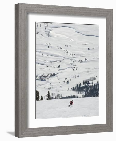 Skier at Jackson Hole Ski, Jackson Hole, Wyoming, United States of America, North America-Kimberly Walker-Framed Photographic Print