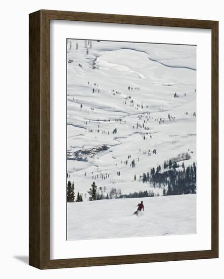 Skier at Jackson Hole Ski, Jackson Hole, Wyoming, United States of America, North America-Kimberly Walker-Framed Photographic Print